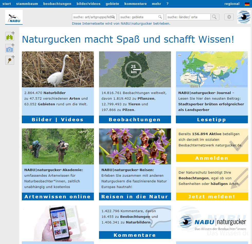 NABU-naturgucker.de-Seite unseres strategischen Partners NABU