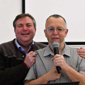 Ernsthaftigkeit schließt den Spaß an der Sache nicht aus – Dr. Jürgen Ott (links) und Stefan Munzinger, (c) Bernd Petri